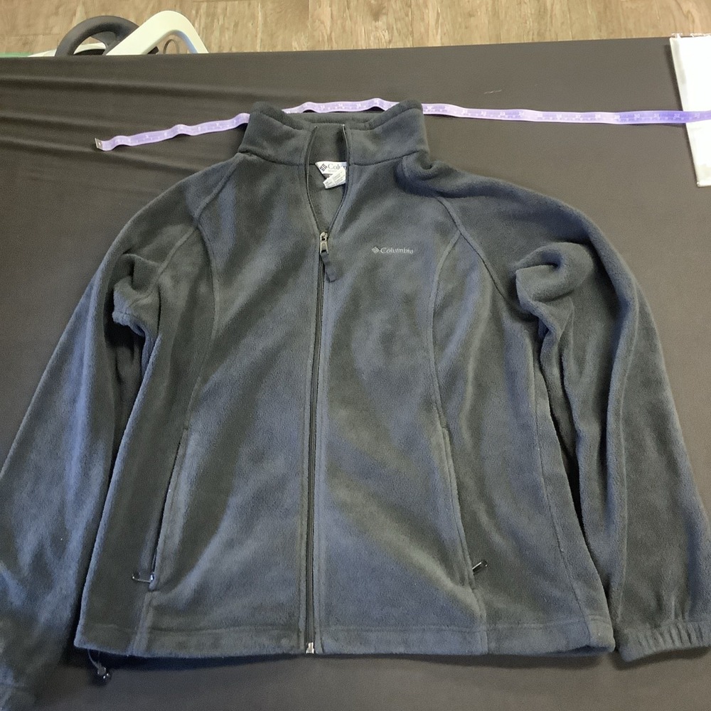 Columbia Womens Fleece Jacket Sz XL Full Zip High Neck Long Sleeve Zip Pockets